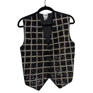 VTG Theo Beaded Sequin Vest 80s 90s Women’s Sz M